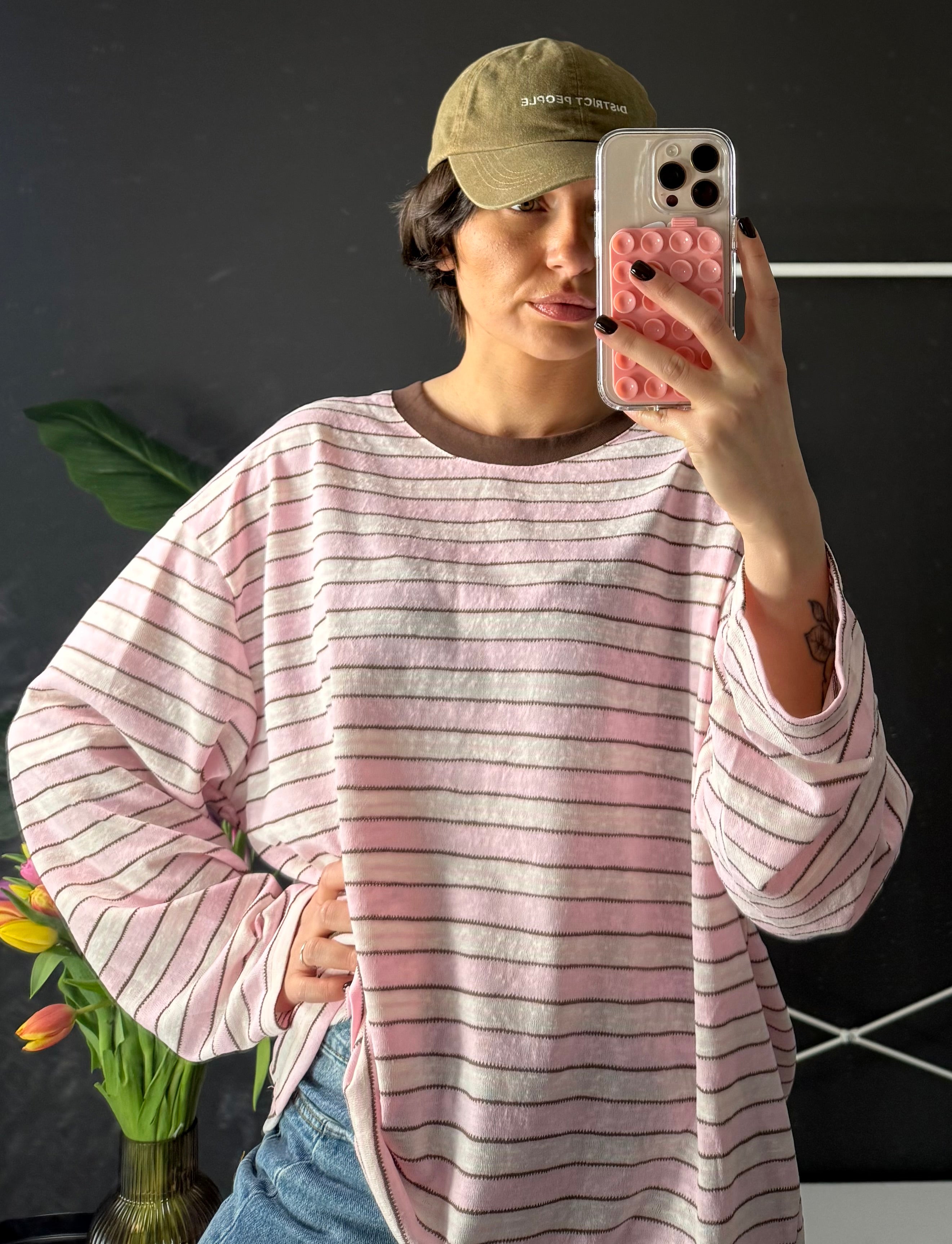 T-SHIRT MANICHE LUNGHE A RIGHE