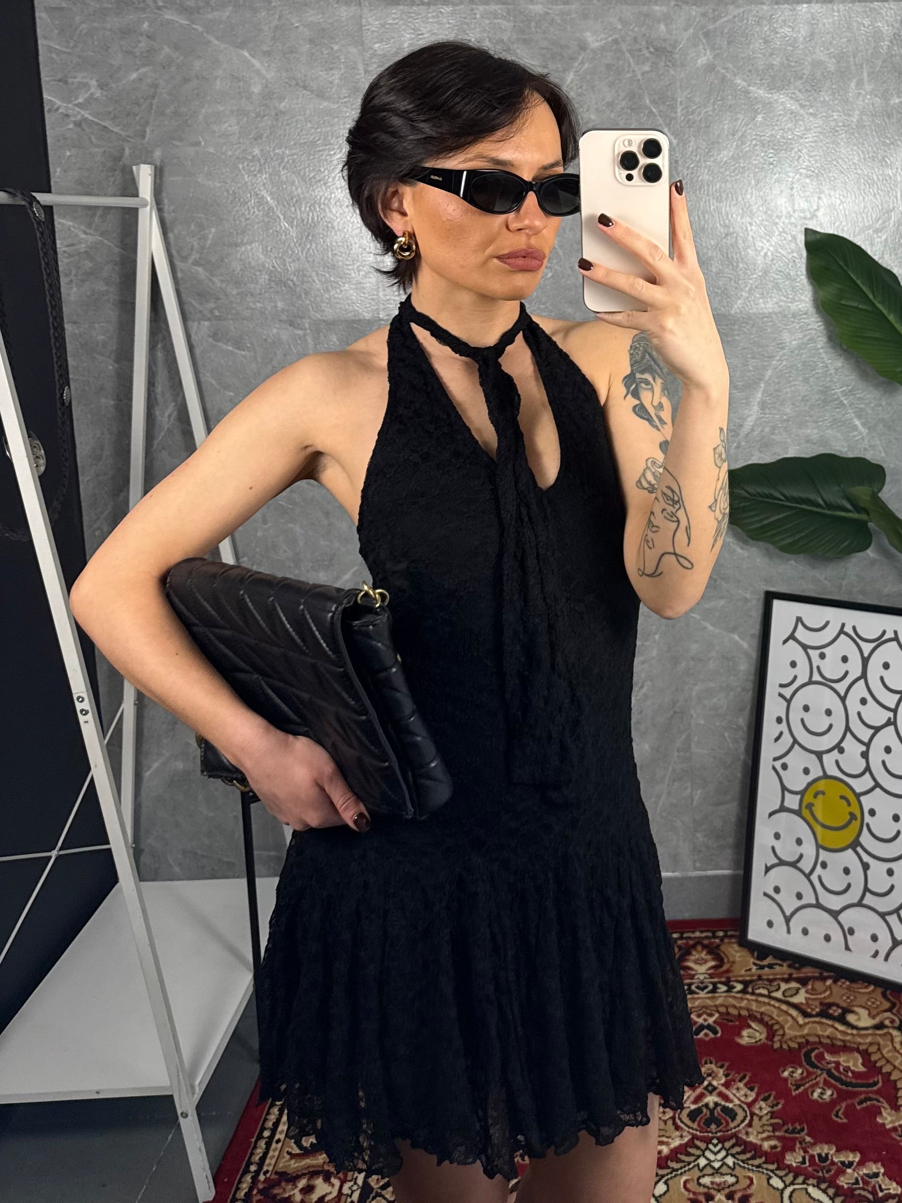 ABITO KATE IN PIZZO NERO E MARRONE